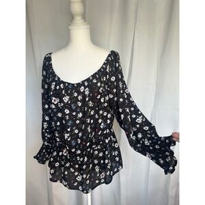 Rue21 Women XL Floral Smocked Waist Peplum Off Shoulder. Garden, feminine. 120
